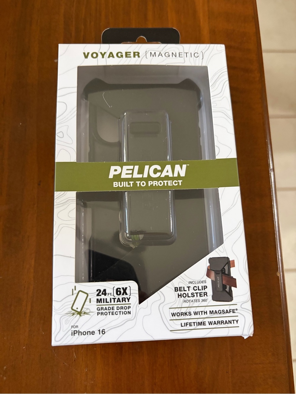 Pelican Voyager Magnetic Belt Clip Holster Case for iPhone 16 - Black
